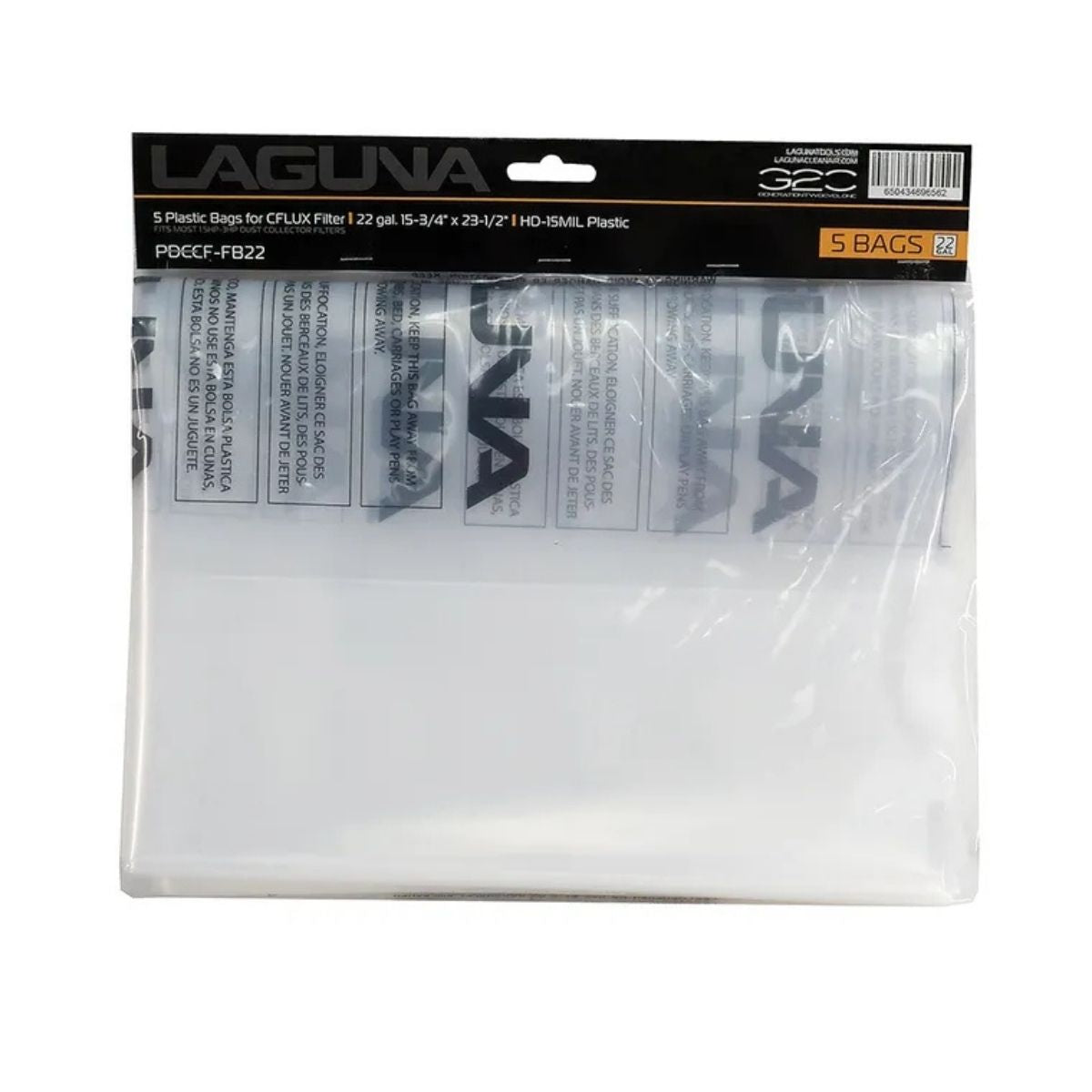 Replacement Filter Bags for Laguna C Flux Dust Collector - 22 Gallon 5 Pack