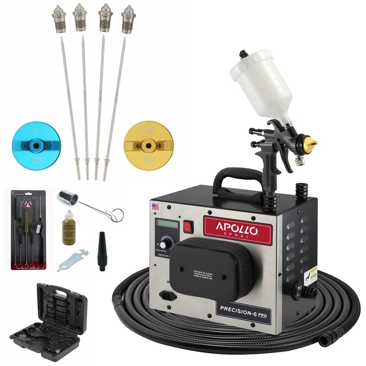 Apollo PRECISION-6 PRO Deluxe Spray Kit Package