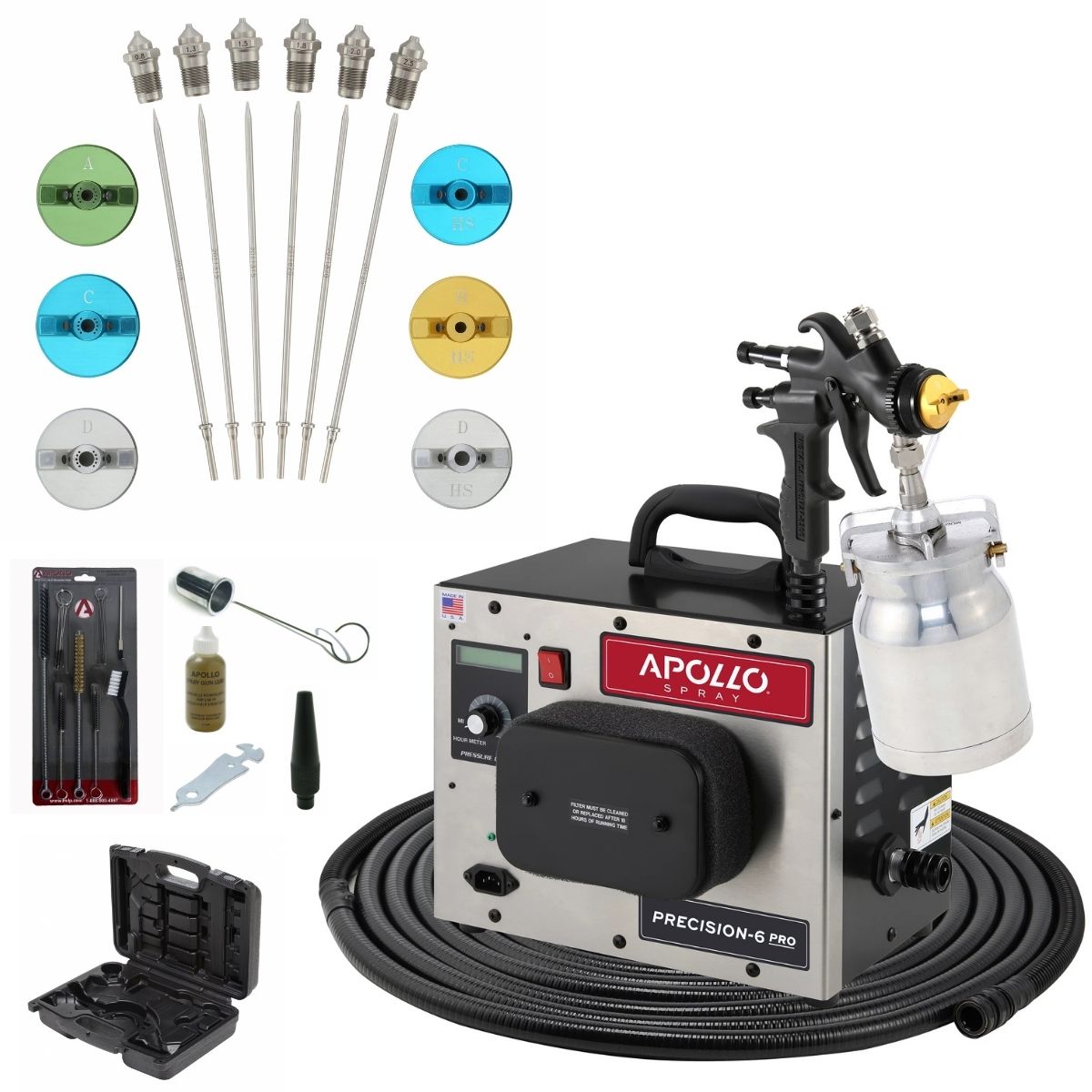 Apollo PRECISION-6 PRO Deluxe Spray Kit Package