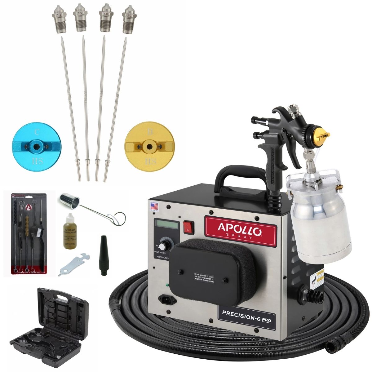 Apollo PRECISION-6 PRO Deluxe Spray Kit Package