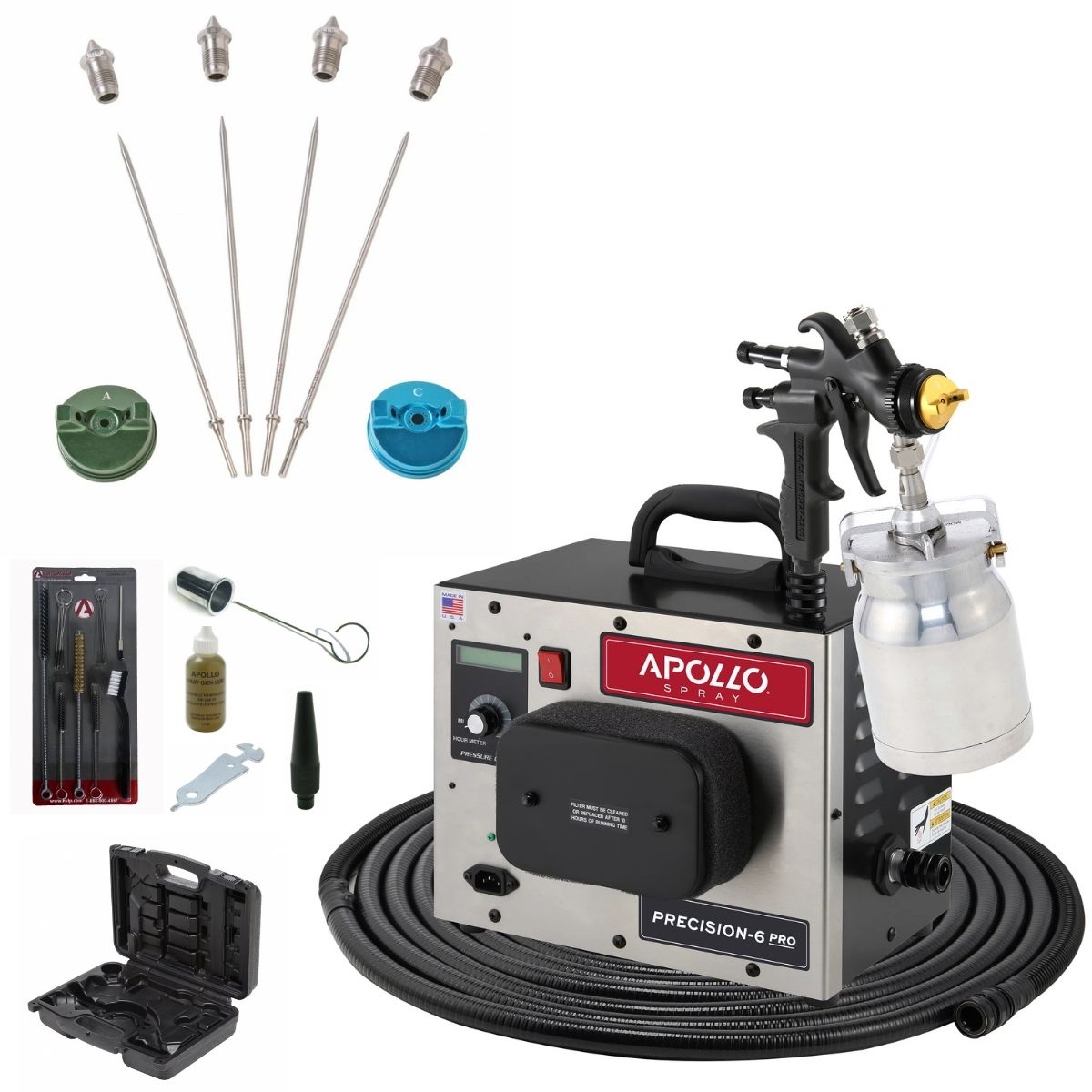 Apollo PRECISION-6 PRO Deluxe Spray Kit Package