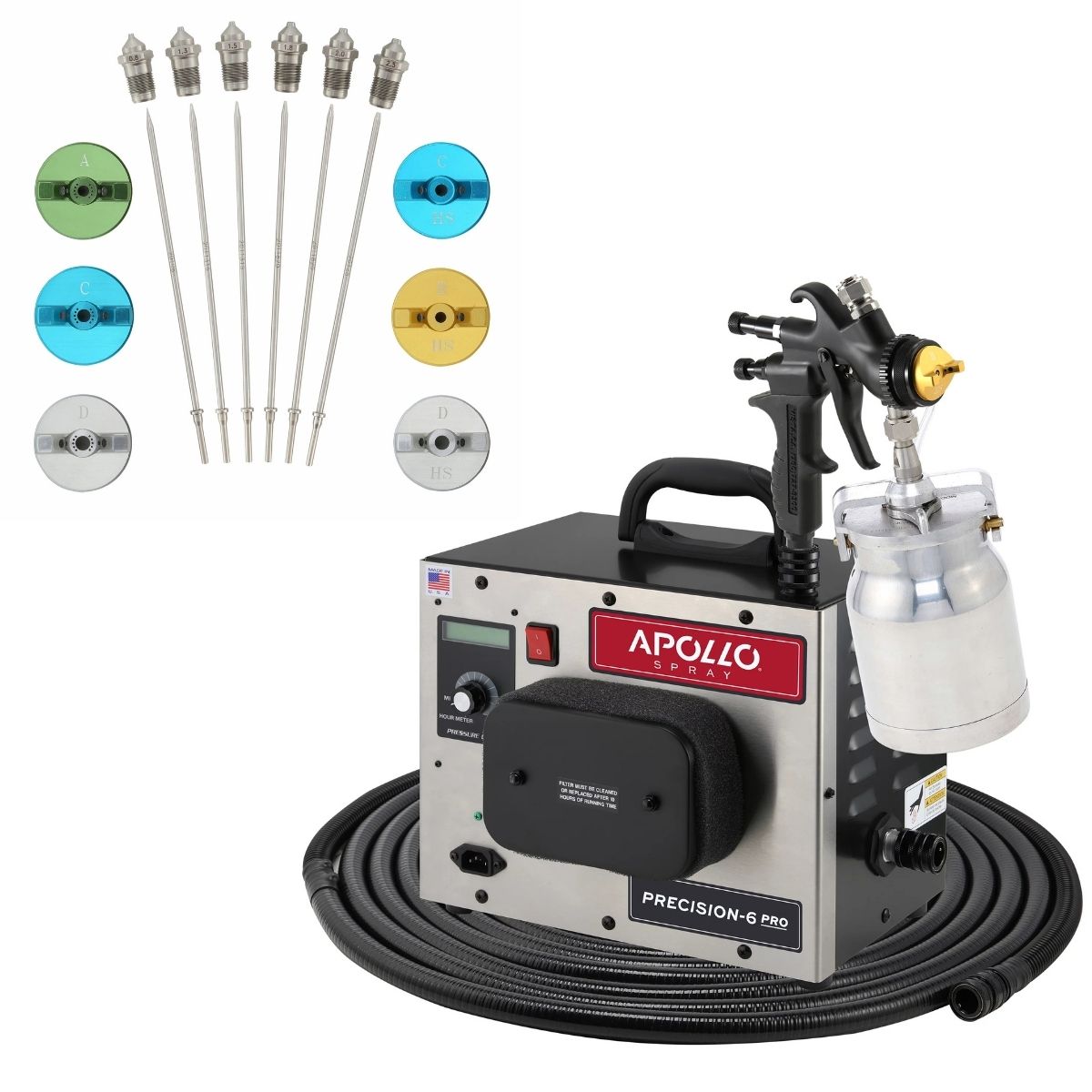 Apollo PRECISION-6 PRO Deluxe Spray Kit Package
