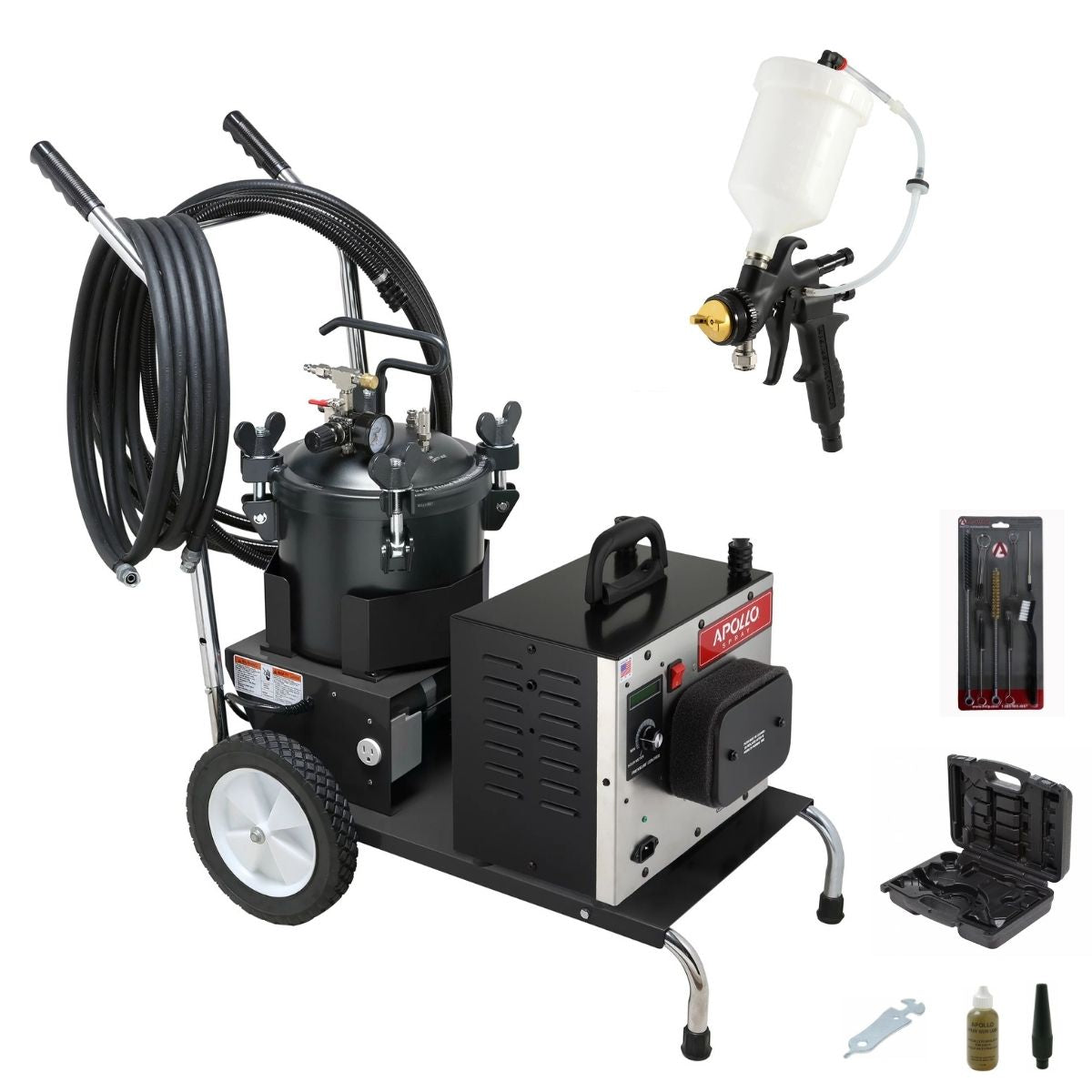 Apollo PRECISION-6 PRO Mobile Cart + 2.5 Gallon Pressure Pot Package