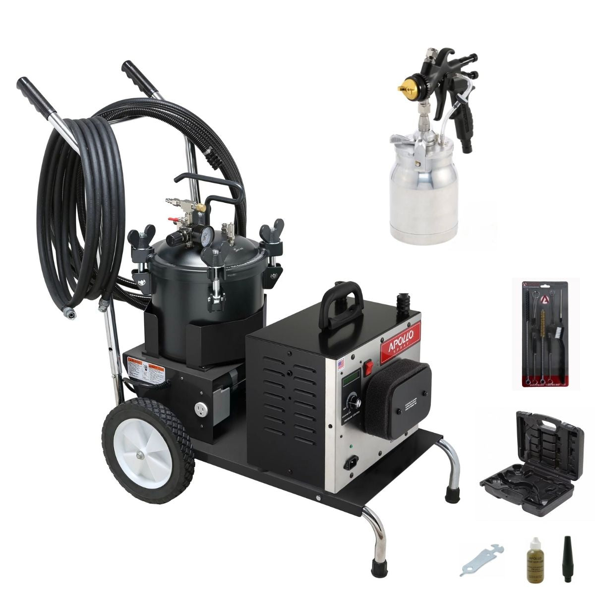 Apollo PRECISION-6 PRO Mobile Cart + 2.5 Gallon Pressure Pot Package