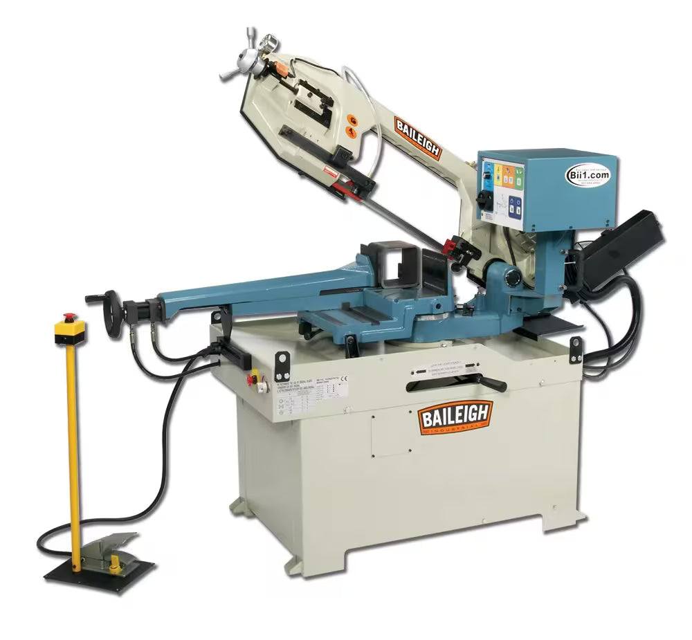 Baileigh BS-350SA 10.63" Semi-Automatic Variable Speed Dual Mitering Band Saw