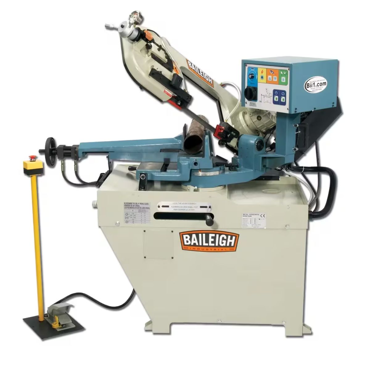 Baileigh BS-350SA 10.63" Semi-Automatic Variable Speed Dual Mitering Band Saw