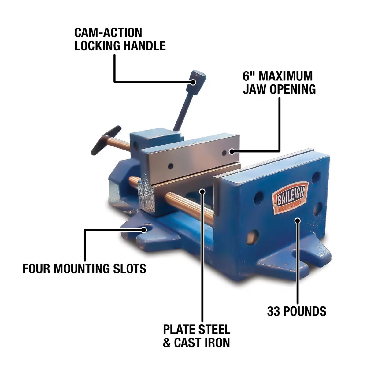 Baileigh BV-6Q 6-1/4" Quick Release Heavy Duty Drill Vise