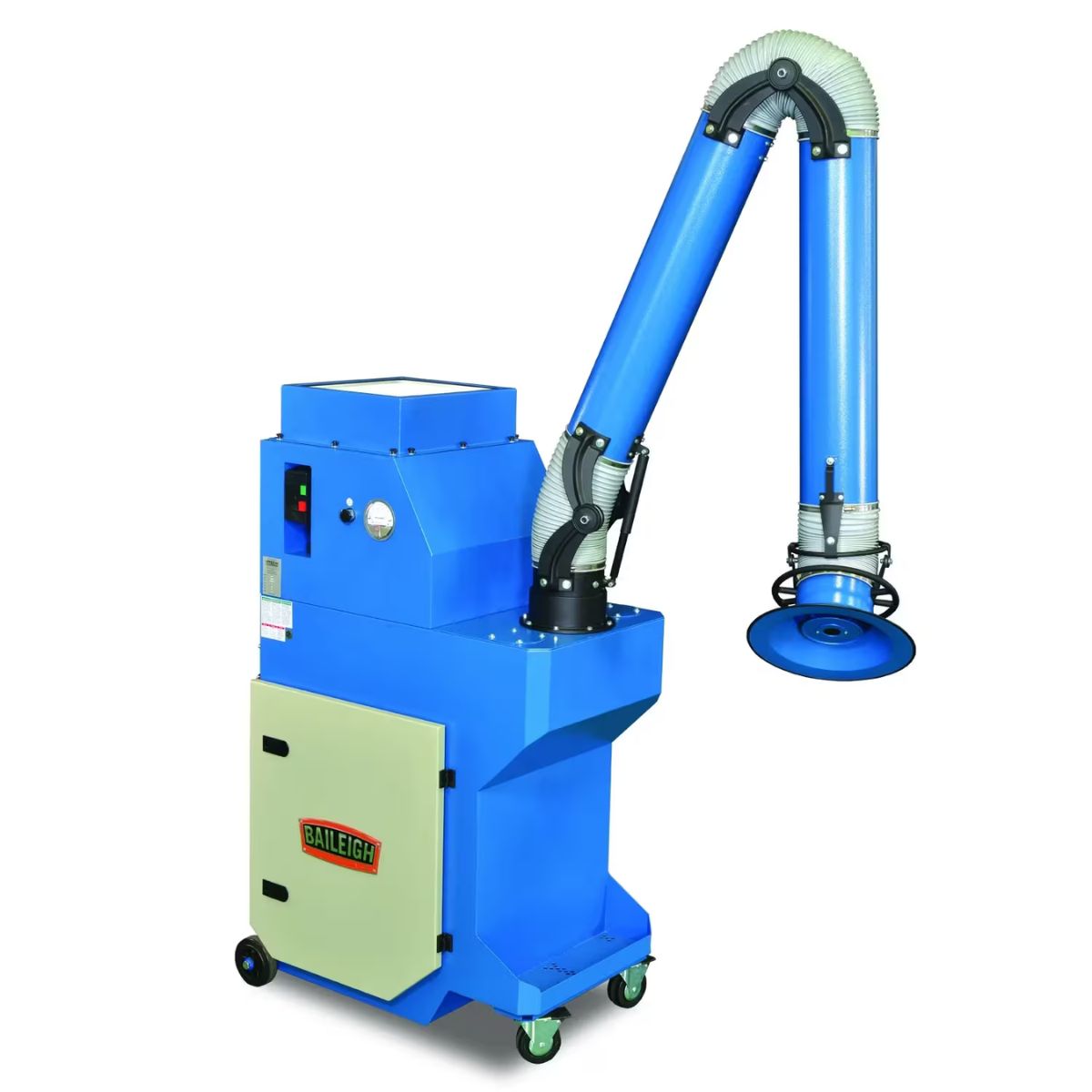 Baileigh FE-1200 110V Weld Fume Extractor with Air Pulse Clean & HEPA Filter & 8" Hood Arm