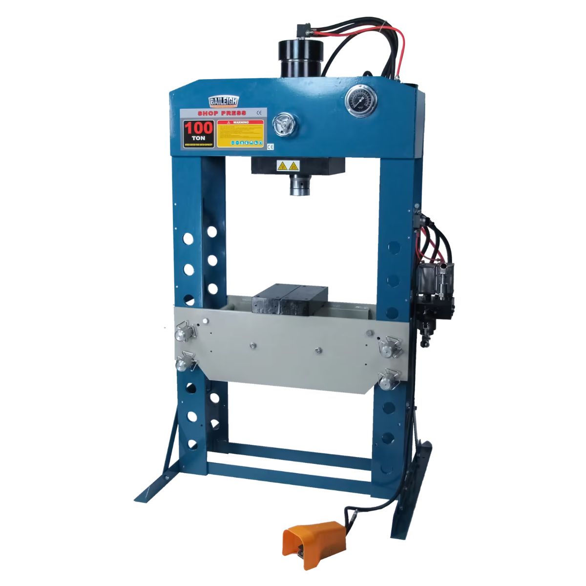 Baileigh HSP-100A 100-Ton Air/Hand H-Frame Press — CE Approved