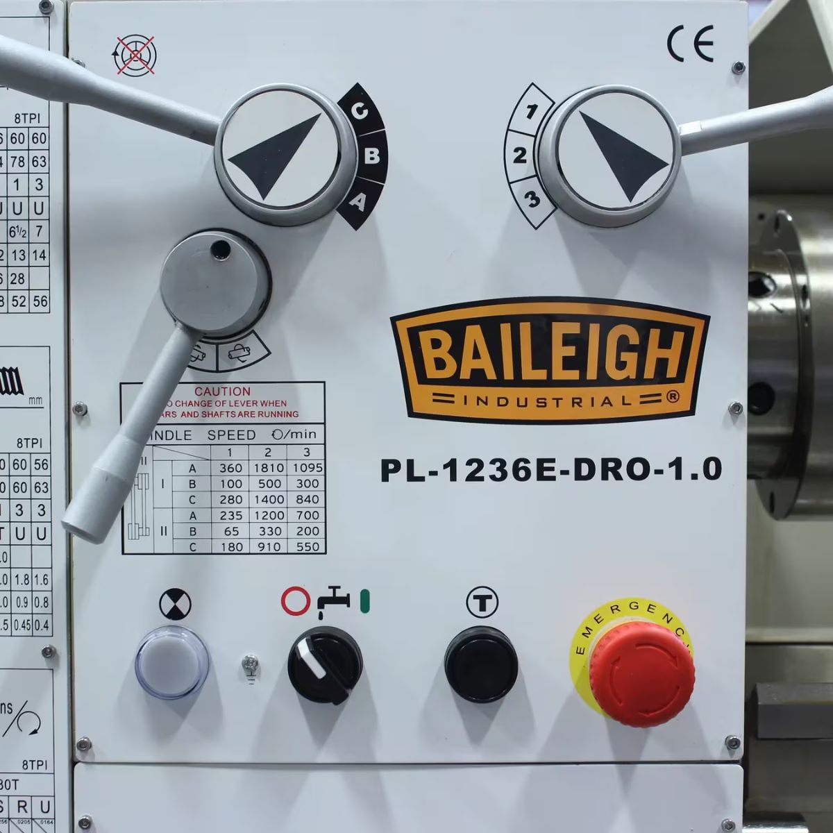 Baileigh PL-1236E 12" × 36" Metal Lathe