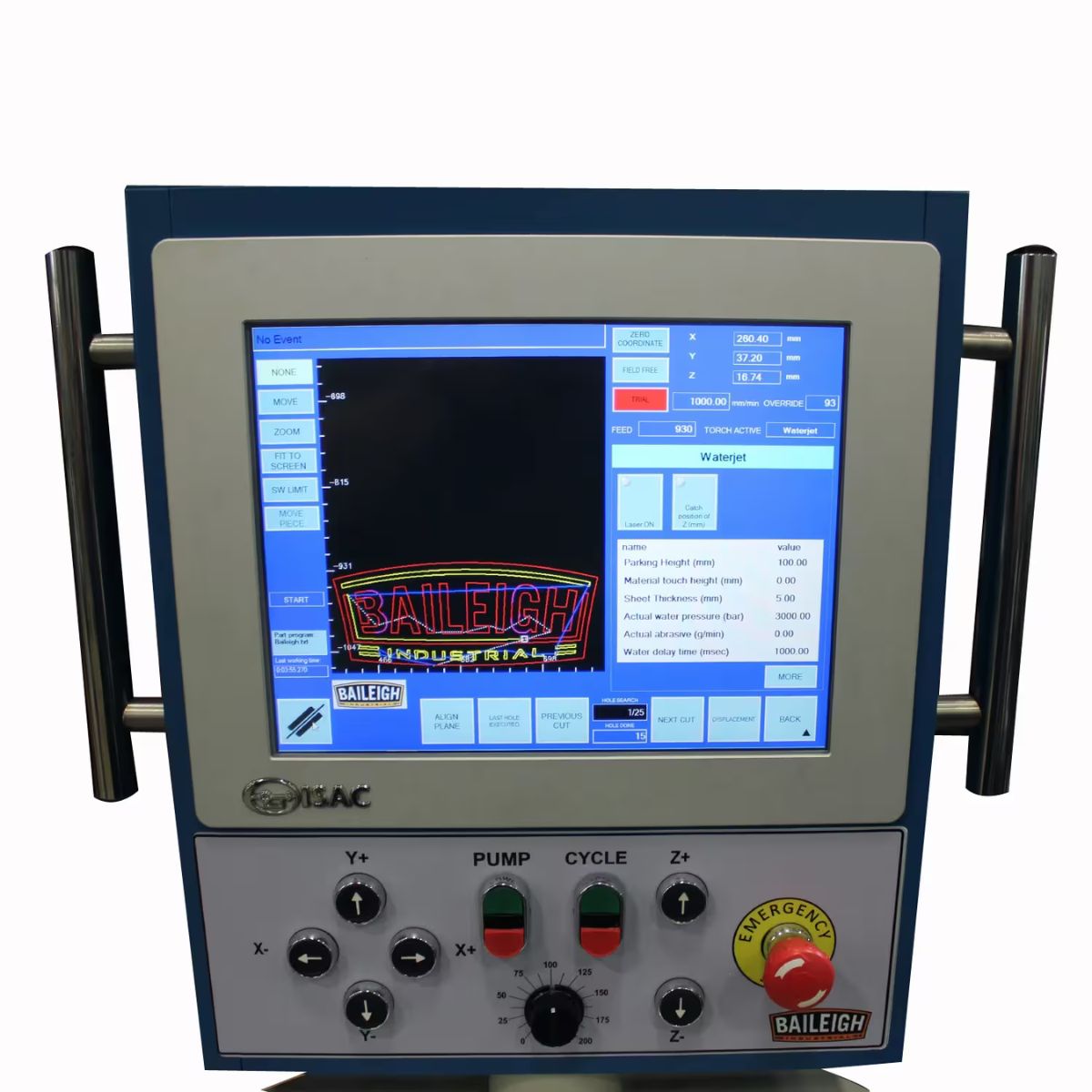 Baileigh WJ-85CNC 60" × 96" CNC Water Jet Cutter