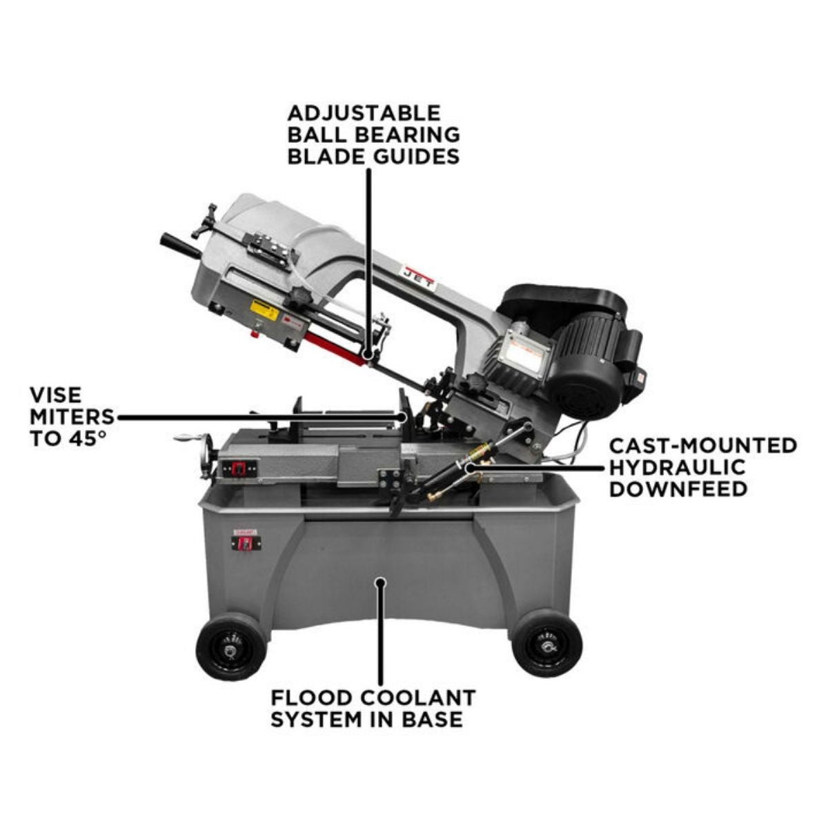 JET HVBS-712 7" x 12" Horizontal/Vertical Metal Bandsaw