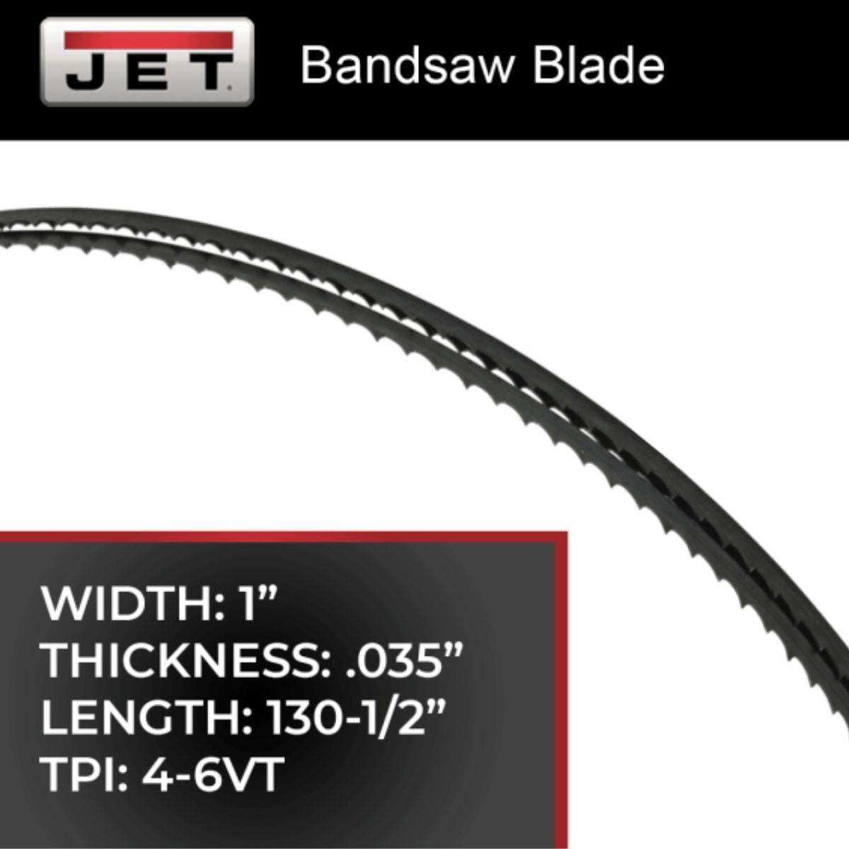 JET 130-1/2" Bi-Metal Bandsaw Blade for HBS-1018 and HBS-1018EVS