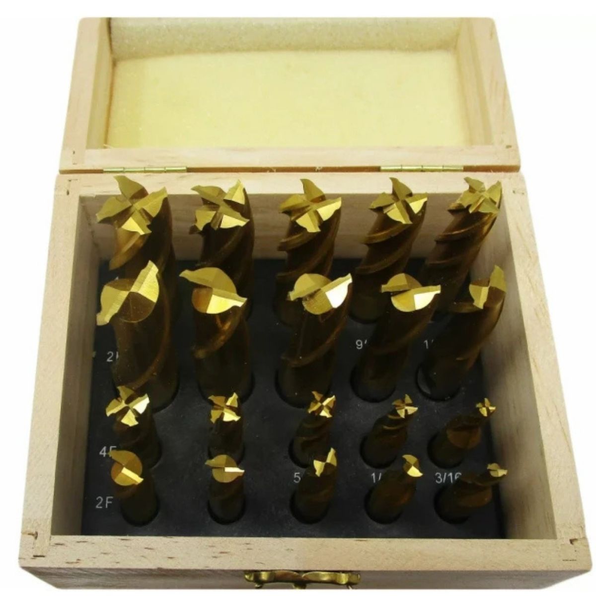 JET 20-Piece TiN-Coated Single End Mill Set
