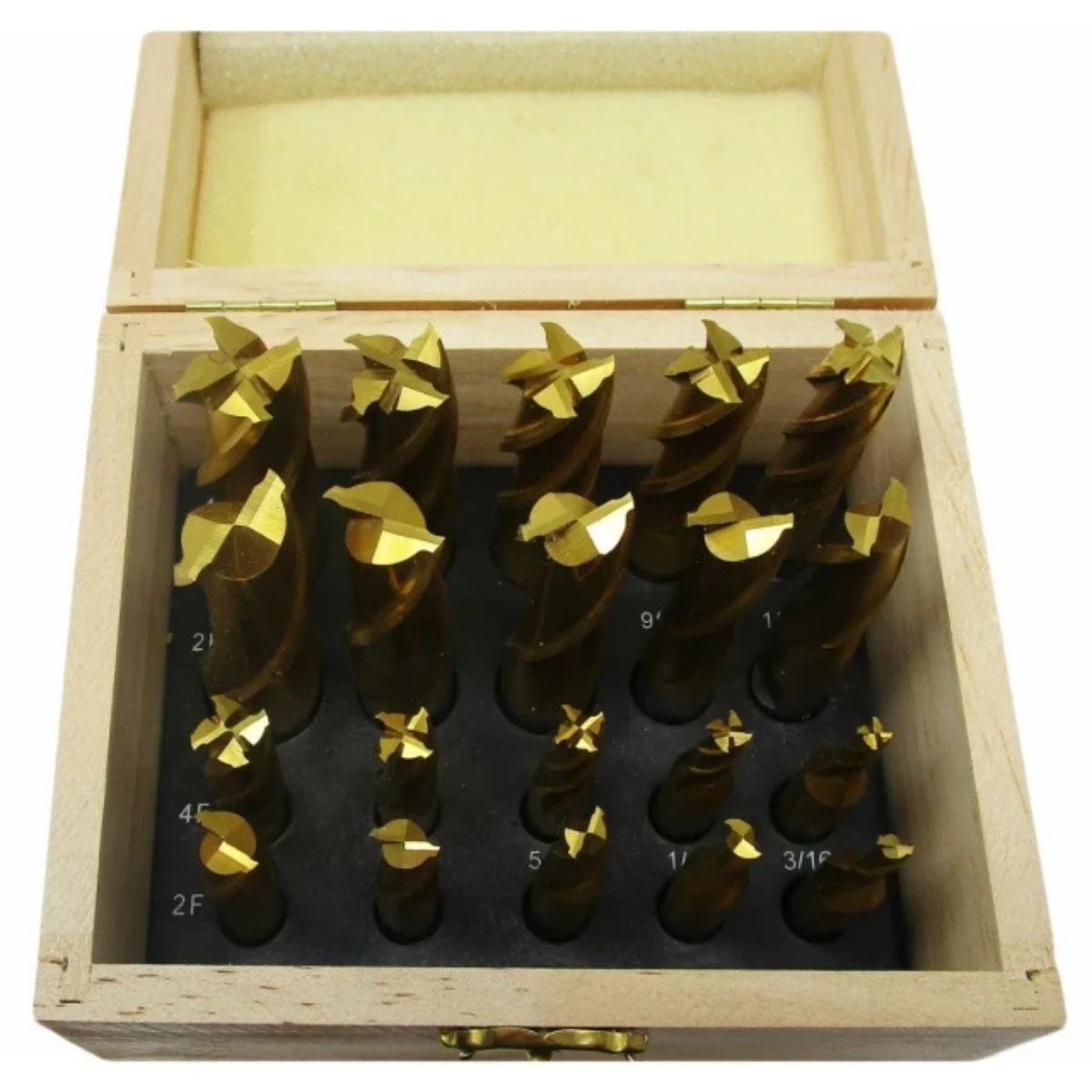 JET 20-Piece TiN-Coated Single End Mill Set