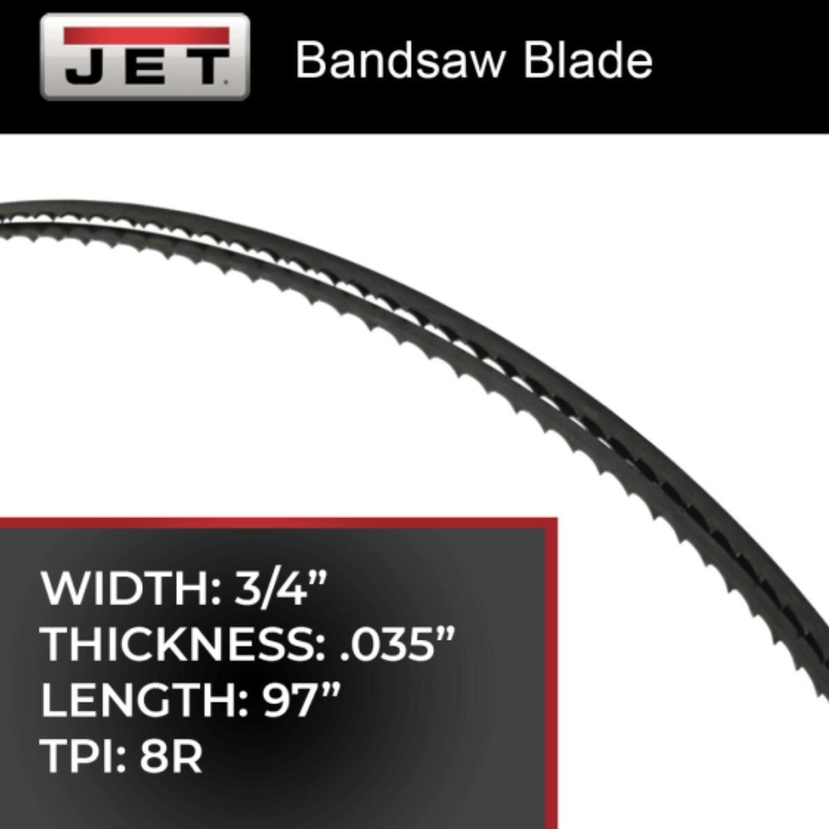 JET 97" Bandsaw Blade for HBS-814GH