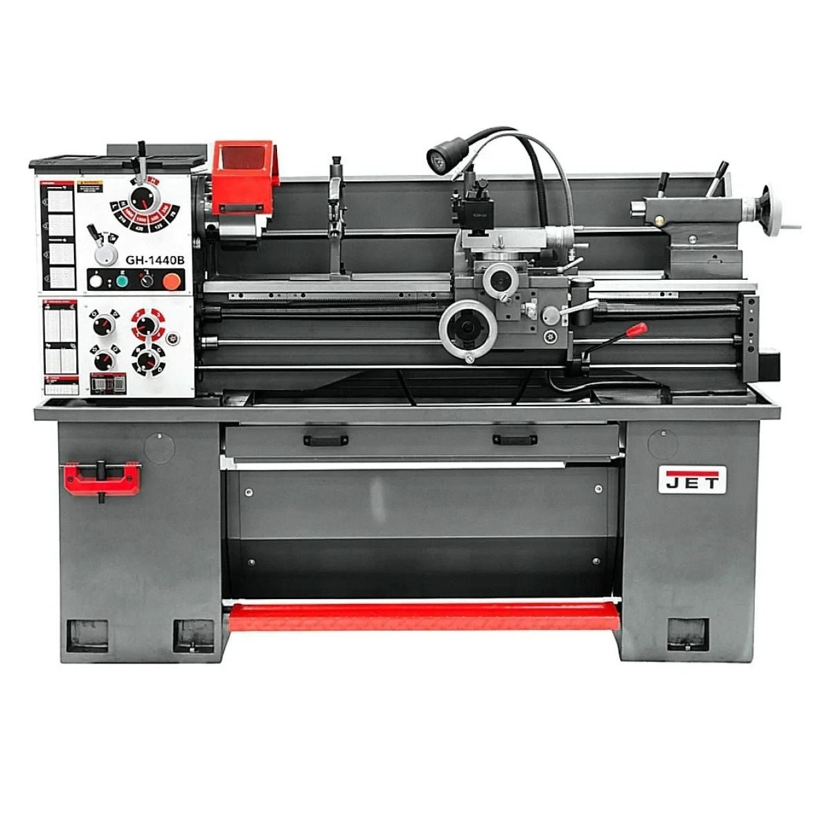 JET GH-1440B 14" × 40" Geared Head Bench Lathe with Stand & Foot Brake