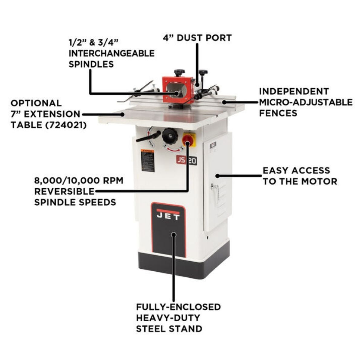 JET JWS-20CS 1.5HP Shaper