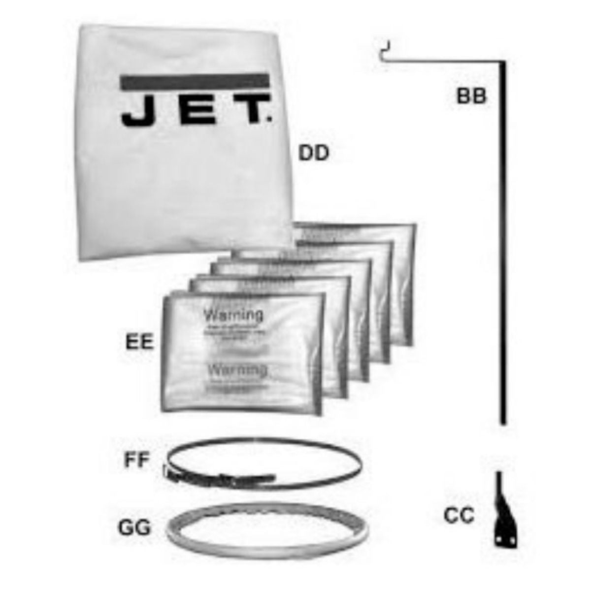 JET 5-Micron Bag Filter Kit for DC-1100VX