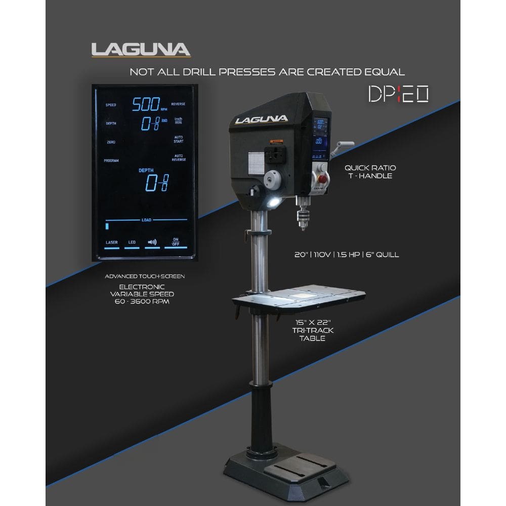 Laguna 20 Inch Drill Press DP|20 Touchscreen Floor Model T handle