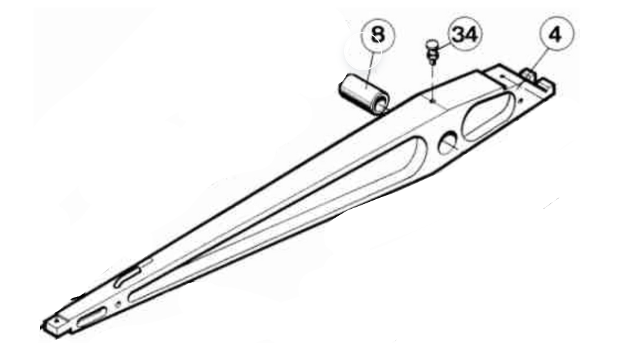 Polymax Part Number 004 : UPPER ARM COMPLETE W/ #8 & #34