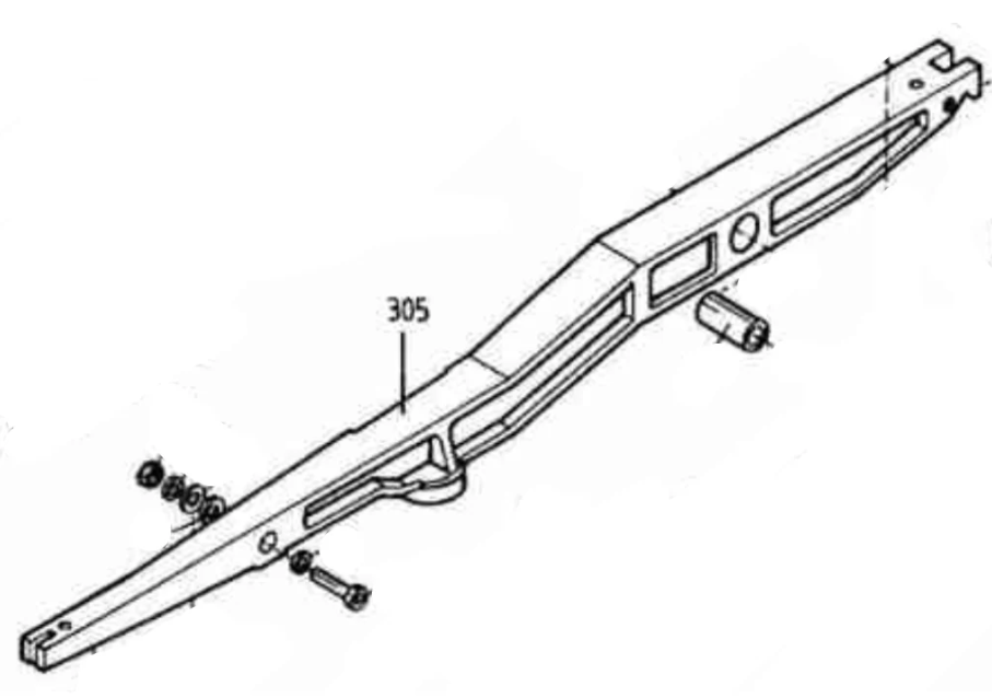 M22-V PART NUMBER 305O : LOWER ARM 22V UP TO SN 501999